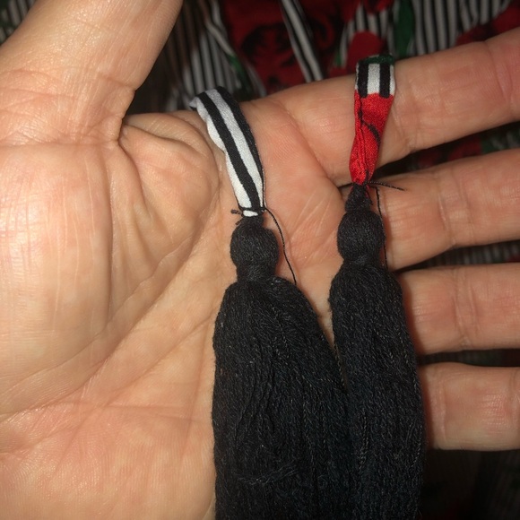 Urban Heritage Off-Shoulder Jumpsuit- large with tassels/ wide legs/ peasant top - Picture 5 of 9